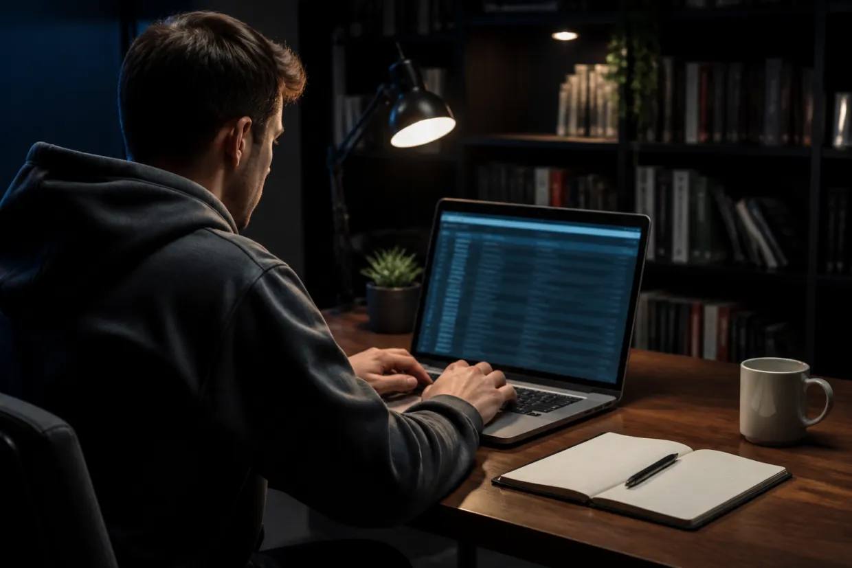 A researcher is examining a curated list of legitimate onion services on a laptop.